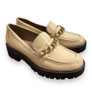 Sam Edelman Taelor Size 6.5 Chunky Y2K Platform Loafer Shoes Tan‎ Neutral Career